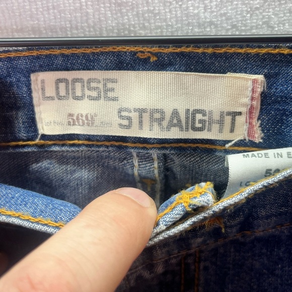 Levis 569 Loose Straight Jeans Mens 42/32 Blue Denim Work Comfort Casual 1813 - Picture 2 of 9